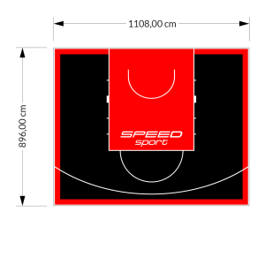 99M2/896X1108CM CZARNO-CZERWONE BOISKO DO KOSZYKÓWKI SPEEDSPORT HEXA POWER PRO