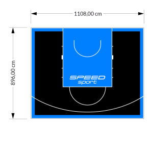 99M2/896X1108CM CZARNO-BŁĘKITNE BOISKO DO KOSZYKÓWKI SPEEDSPORT HEXA POWER PRO