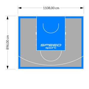 99M2/896X1108CM SZARO-BŁĘKITNE BOISKO DO KOSZYKÓWKI SPEEDSPORT HEXA POWER PRO