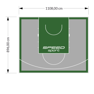 99M2/896X1108CM SZARO-ZIELONE BOISKO DO KOSZYKÓWKI SPEEDSPORT HEXA POWER PRO