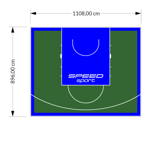 99M2/896X1108CM ZIELONO-NIEBIESKIE BOISKO DO KOSZYKÓWKI SPEEDSPORT HEXA POWER PRO