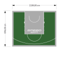 99M2/896X1108CM ZIELONO-SZARE BOISKO DO KOSZYKÓWKI SPEEDSPORT HEXA POWER PRO