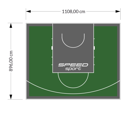 99M2/896X1108CM ZIELONO-GRAFITOWE BOISKO DO KOSZYKÓWKI SPEEDSPORT HEXA POWER PRO