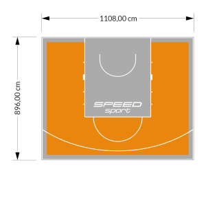 99M2/896X1108CM POMARAŃCZOWO-SZARE BOISKO DO KOSZYKÓWKI SPEEDSPORT HEXA POWER PRO