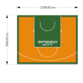 99M2/896X1108CM POMARAŃCZOWO-ZIELONE BOISKO DO KOSZYKÓWKI SPEEDSPORT HEXA POWER PRO