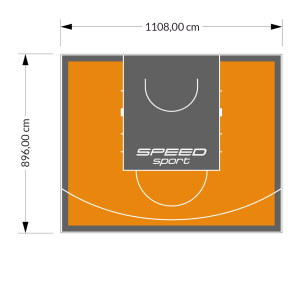 99M2/896X1108CM POMARAŃCZOWO-GRAFITOWE BOISKO DO KOSZYKÓWKI SPEEDSPORT HEXA POWER PRO