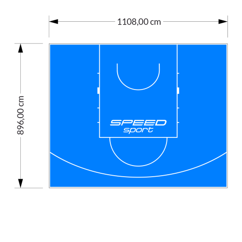 99M2/896X1108CM BŁĘKITNE BOISKO DO KOSZYKÓWKI SPEEDSPORT HEXA POWER PRO