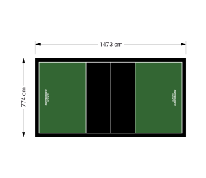 114M2/1473X774CM ZIELONO-CZARNE BOISKO DO SIATKÓWKI SPEEDSPORT HEXA POWER PRO