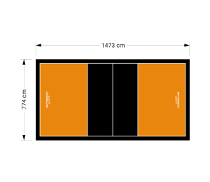 114M2/1473X774CM POMARAŃCZOWO-CZARNE BOISKO DO SIATKÓWKI SPEEDSPORT HEXA POWER PRO