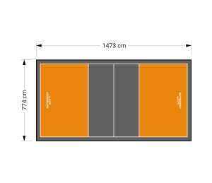 114M2/1473X774CM POMARAŃCZOWO-GRAFITOWE BOISKO DO SIATKÓWKI SPEEDSPORT HEXA POWER PRO