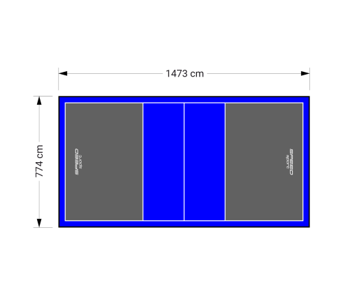 114M2/1473X774CM GRAFITOWO-NIEBIESKIE BOISKO DO SIATKÓWKI SPEEDSPORT HEXA POWER PRO