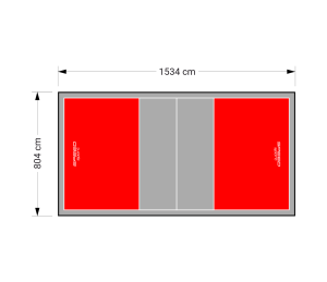 123M2/1534X804CM CZERWONO-SZARE BOISKO DO SIATKÓWKI SPEEDSPORT HEXA POWER PRO