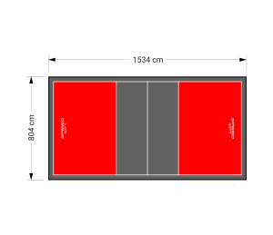 123M2/1534X804CM CZERWONO-GRAFITOWE BOISKO DO SIATKÓWKI SPEEDSPORT HEXA POWER PRO