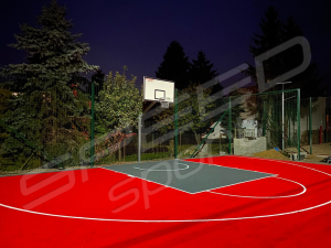 55M2/744X744CM CZERWONO-GRAFITOWE BOISKO DO KOSZYKÓWKI SPEEDSPORT HEXA POWER PRO