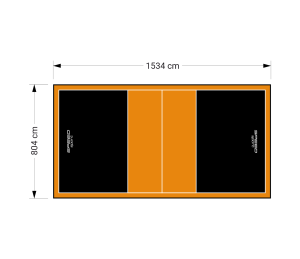 123M2/1534X804CM CZARNO-POMARAŃCZOWE BOISKO DO SIATKÓWKI SPEEDSPORT HEXA POWER PRO
