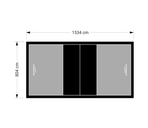 123M2/1534X804CM SZARO-CZARNE BOISKO DO SIATKÓWKI SPEEDSPORT HEXA POWER PRO