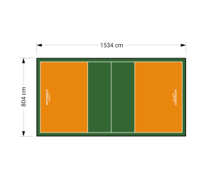 123M2/1534X804CM POMARAŃCZOWO-ZIELONE BOISKO DO SIATKÓWKI SPEEDSPORT HEXA POWER PRO