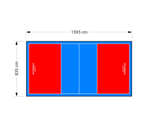 133M2/1595X835CM CZERWONO-BŁĘKITNE BOISKO DO SIATKÓWKI SPEEDSPORT HEXA POWER PRO