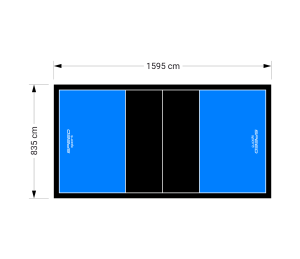 133M2/1595X835CM BŁĘKITNO-CZARNE BOISKO DO SIATKÓWKI SPEEDSPORT HEXA POWER PRO