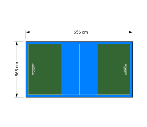 143M2/1656X865CM ZIELONO-BŁĘKITNE BOISKO DO SIATKÓWKI SPEEDSPORT HEXA POWER PRO