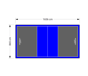 143M2/1656X865CM GRAFITOWO-NIEBIESKIE BOISKO DO SIATKÓWKI SPEEDSPORT HEXA POWER PRO
