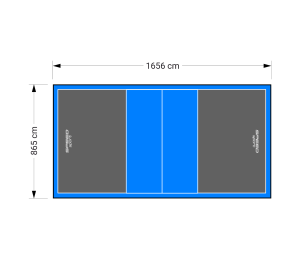 143M2/1656X865CM GRAFITOWO-BŁĘKITNE BOISKO DO SIATKÓWKI SPEEDSPORT HEXA POWER PRO