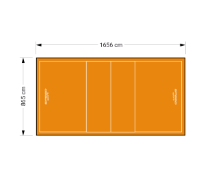 143M2/1656X865CM POMARAŃCZOWE BOISKO DO SIATKÓWKI SPEEDSPORT HEXA POWER PRO