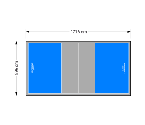154M2/1716X896CM BŁĘKITNO-SZARE BOISKO DO SIATKÓWKI SPEEDSPORT HEXA POWER PRO