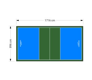 154M2/1716X896CM BŁĘKITNO-ZIELONE BOISKO DO SIATKÓWKI SPEEDSPORT HEXA POWER PRO