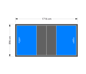 154M2/1716X896CM BŁĘKITNO-GRAFITOWE BOISKO DO SIATKÓWKI SPEEDSPORT HEXA POWER PRO