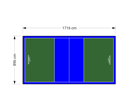 154M2/1716X896CM ZIELONO-NIEBIESKIE BOISKO DO SIATKÓWKI SPEEDSPORT HEXA POWER PRO