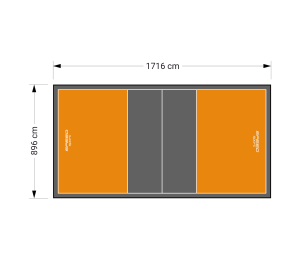 154M2/1716X896CM POMARAŃCZOWO-GRAFITOWE BOISKO DO SIATKÓWKI SPEEDSPORT HEXA POWER PRO
