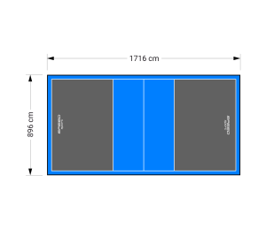 154M2/1716X896CM GRAFITOWO-BŁĘKITNE BOISKO DO SIATKÓWKI SPEEDSPORT HEXA POWER PRO