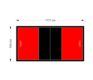 165M2/1777X926CM CZERWONO-CZARNE BOISKO DO SIATKÓWKI SPEEDSPORT HEXA POWER PRO