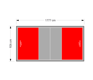 165M2/1777X926CM CZERWONO-SZARE BOISKO DO SIATKÓWKI SPEEDSPORT HEXA POWER PRO