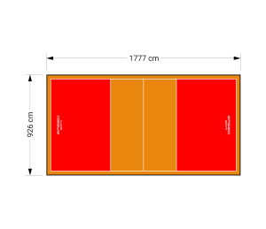 165M2/1777X926CM CZERWONO-POMARAŃCZOWE BOISKO DO SIATKÓWKI SPEEDSPORT HEXA POWER PRO