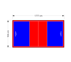 165M2/1777X926CM NIEBIESKO-CZERWONE BOISKO DO SIATKÓWKI SPEEDSPORT HEXA POWER PRO