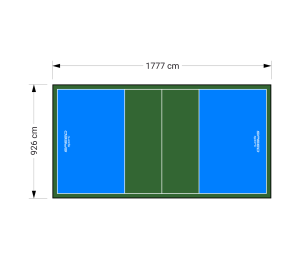165M2/1777X926CM BŁĘKITNO-ZIELONE BOISKO DO SIATKÓWKI SPEEDSPORT HEXA POWER PRO