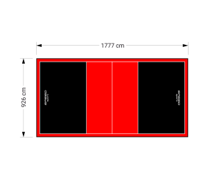 165M2/1777X926CM CZARNO-CZERWONE BOISKO DO SIATKÓWKI SPEEDSPORT HEXA POWER PRO