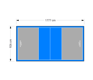 165M2/1777X926CM SZARO-BŁĘKITNE BOISKO DO SIATKÓWKI SPEEDSPORT HEXA POWER PRO