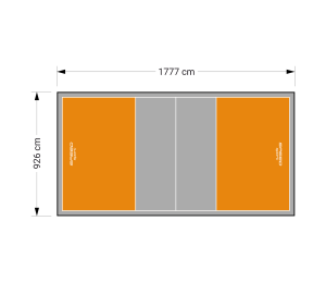 165M2/1777X926CM POMARAŃCZOWO-SZARE BOISKO DO SIATKÓWKI SPEEDSPORT HEXA POWER PRO