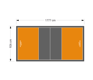 165M2/1777X926CM POMARAŃCZOWO-GRAFITOWE BOISKO DO SIATKÓWKI SPEEDSPORT HEXA POWER PRO