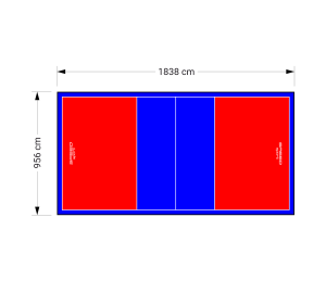 176M2/1838X956CM CZERWONO-NIEBIESKIE BOISKO DO SIATKÓWKI SPEEDSPORT HEXA POWER PRO