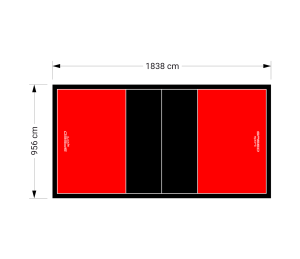 176M2/1838X956CM CZERWONO-CZARNE BOISKO DO SIATKÓWKI SPEEDSPORT HEXA POWER PRO