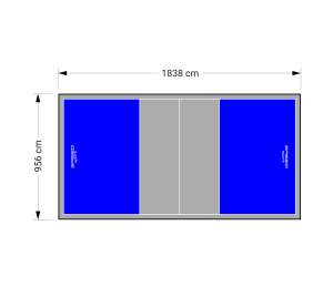 176M2/1838X956CM NIEBIESKO-SZARE BOISKO DO SIATKÓWKI SPEEDSPORT HEXA POWER PRO