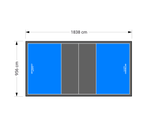 176M2/1838X956CM BŁĘKITNO-GRAFITOWE BOISKO DO SIATKÓWKI SPEEDSPORT HEXA POWER PRO