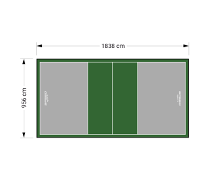 176M2/1838X956CM SZARO-ZIELONE BOISKO DO SIATKÓWKI SPEEDSPORT HEXA POWER PRO