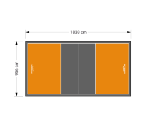 176M2/1838X956CM POMARAŃCZOWO-GRAFITOWE BOISKO DO SIATKÓWKI SPEEDSPORT HEXA POWER PRO