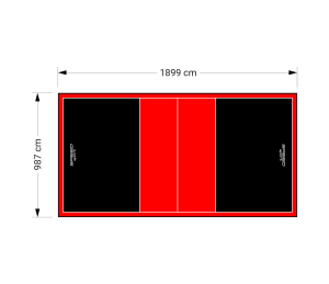 187M2/1899X987CM CZARNO-CZERWONE BOISKO DO SIATKÓWKI SPEEDSPORT HEXA POWER PRO
