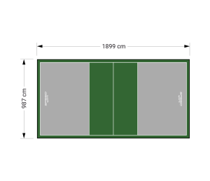 187M2/1899X987CM SZARO-ZIELONE BOISKO DO SIATKÓWKI SPEEDSPORT HEXA POWER PRO